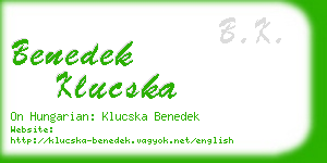 benedek klucska business card